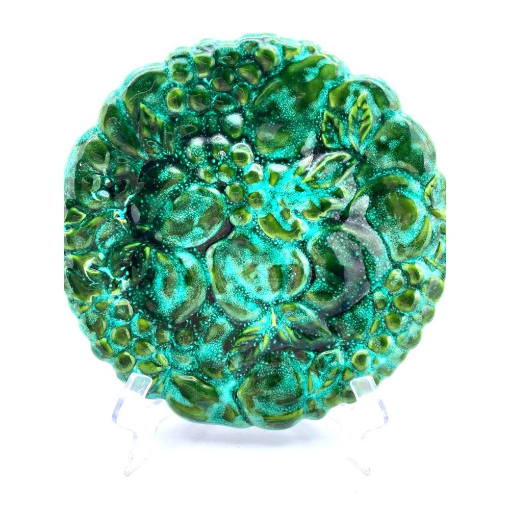 Beautiful Green Blue Mountain Pottery Plate/Signed Heart R